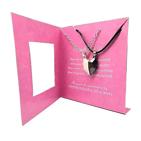 Two Souls One Heart Pendant Necklaces for Couples Magnetic Wishing Heart Couples Necklace