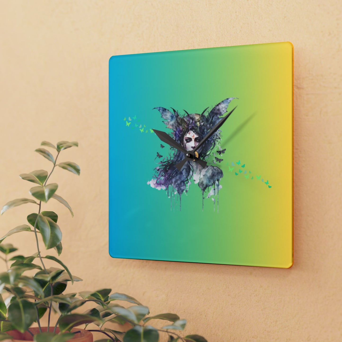 African American Art Square Clock - Come into My World Timeless Wall Clock - 10.75 x 10.75 inch Wall Clock