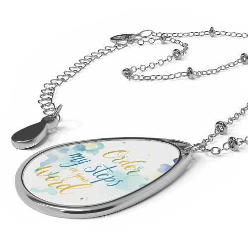 Faith Oval Necklace, Elegant Gift for Her, Inspirational Jewelry