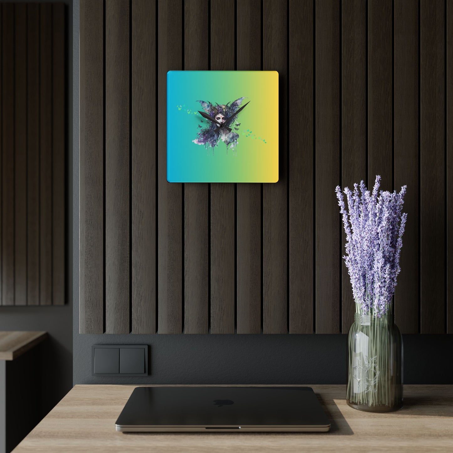African American Art Square Clock - Come into My World Timeless Wall Clock - 10.75 x 10.75 inch Wall Clock