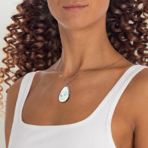 Faith Oval Necklace, Elegant Gift for Her, Inspirational Jewelry