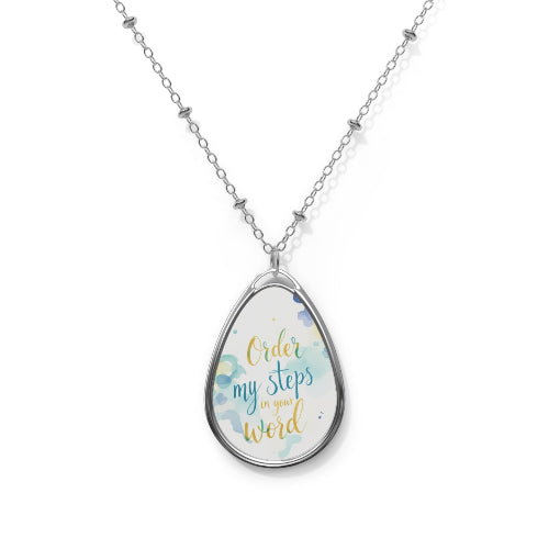 Faith Oval Necklace, Elegant Gift for Her, Inspirational Jewelry