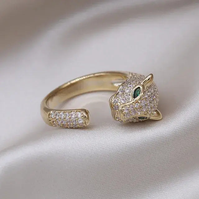 Gold Yellow Cat Eyes Earrings and Ring