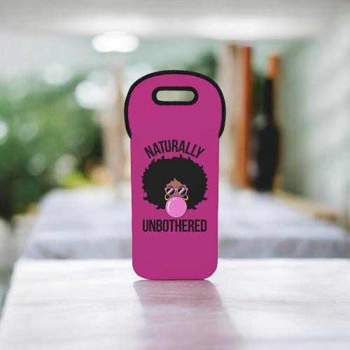Naturally Unbothered Wine Bag - Auntie, Mom, and Sister Wine Bag