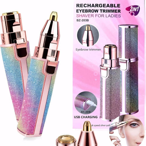 Electric Eyebrow Razor & Nose Hair Trimmer – Gentle Facial Hair Remover, Epilator for Eyebrows, Lip Fuzz, and Sensitive Areas – Women’s Beauty Grooming Tool