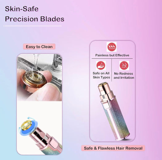 Electric Eyebrow Razor & Nose Hair Trimmer – Gentle Facial Hair Remover, Epilator for Eyebrows, Lip Fuzz, and Sensitive Areas – Women’s Beauty Grooming Tool