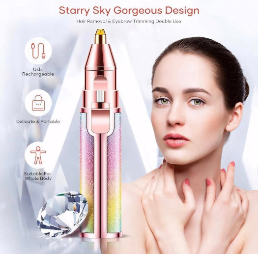 Electric Eyebrow Razor & Nose Hair Trimmer – Gentle Facial Hair Remover, Epilator for Eyebrows, Lip Fuzz, and Sensitive Areas – Women’s Beauty Grooming Tool