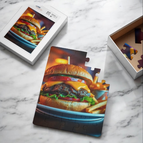 Kids' Puzzle Burger 30-Piece - Fun Family Activity for Young Food Lovers