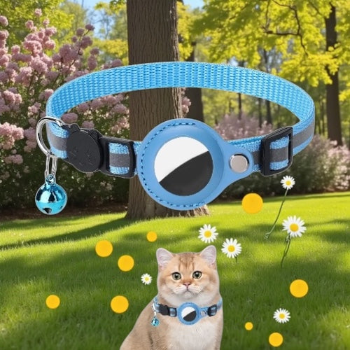Anti-Lost Locator Tracker Cat Collar with Reflective Safety Strap & Protective Case