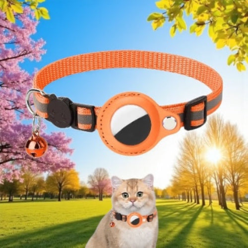 Anti-Lost Locator Tracker Cat Collar with Reflective Safety Strap & Protective Case
