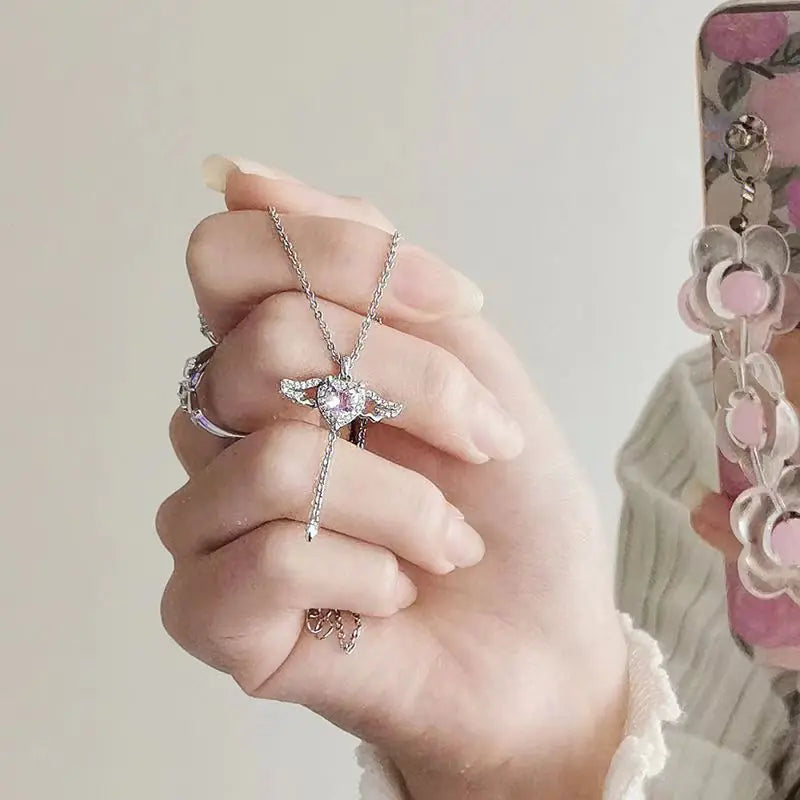 Enchanted Heart Wings Necklace