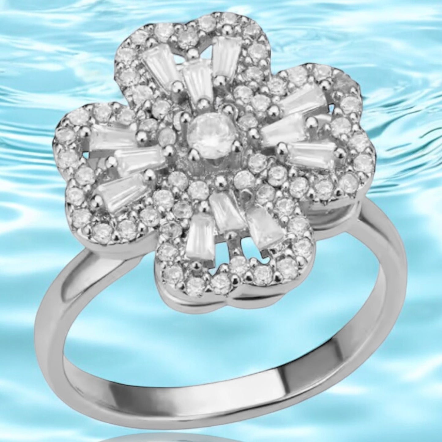 Four-Leaf Clover Spinner Rings Anxiety Fidget Ring for Anxiety Silver Flower Ring Relieving Stress Open Stacking Finger Calming Gifts