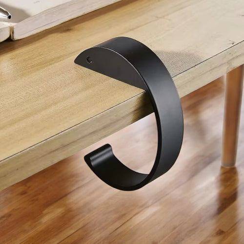 C-Shaped Aluminum Purse Hook & Headphone Hanger – Heavy Duty Desk Organizer for Bags, Headsets & More