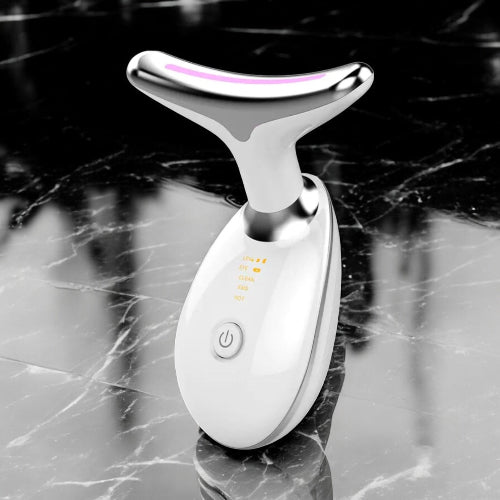 Light-Therapy-for-Face and Neck,  Light Therapy Wand, 3 Color Led Face Neck Massager for Skin Care, White