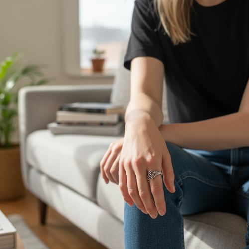 Open Angel Wings Rings for Women, Vintage Adjustable Feather Ring Hypoallergenic Statement Angel Ring Wing Ring Jewelry Gifts for Women