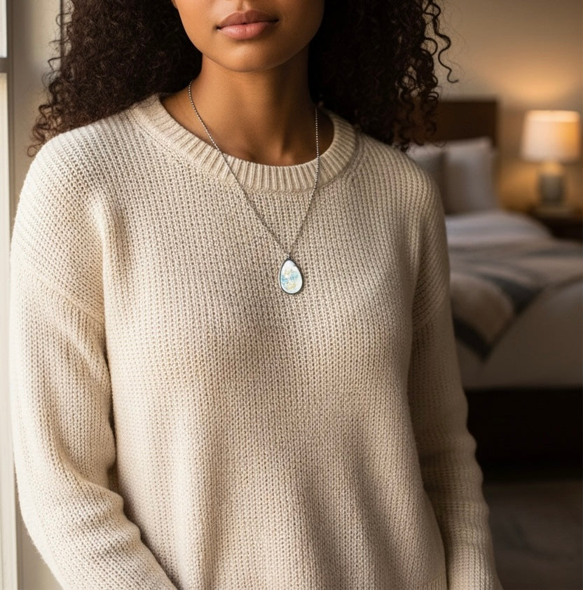 Faith Oval Necklace, Elegant Gift for Her, Inspirational Jewelry