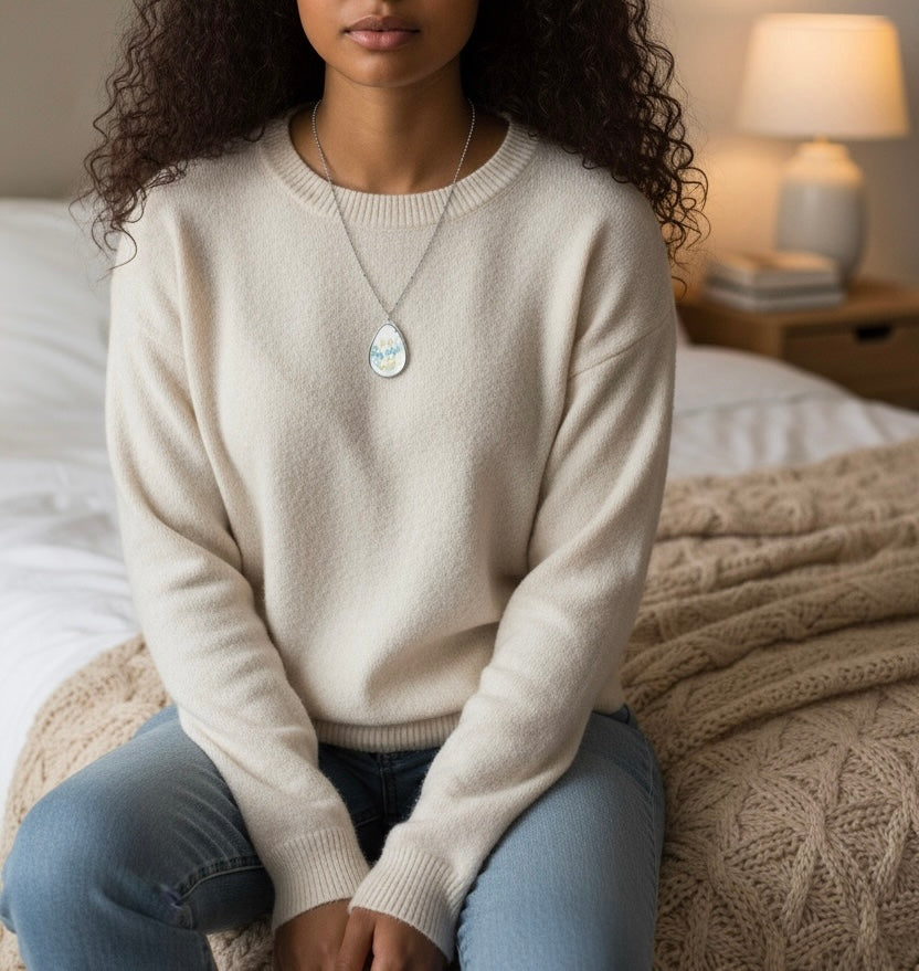 Faith Oval Necklace, Elegant Gift for Her, Inspirational Jewelry