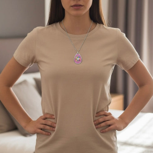 Oval Necklace - "Forever In My Life" Pendant